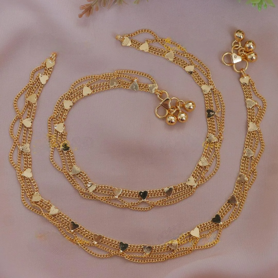 Gold Heart Anklets